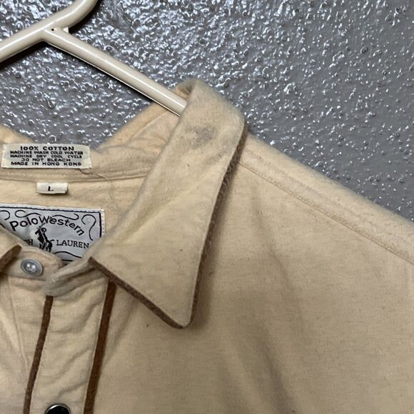 Vintage Rare Polo Western Ralph Lauren Pearl Snap Rodeo Top Size Large - Picture 4 of 8